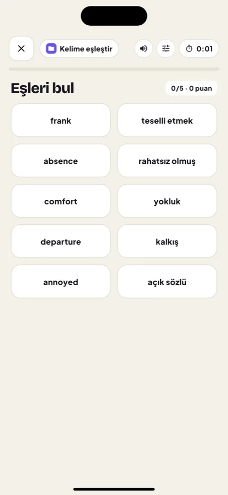 Kelime eşleştirme oyunu